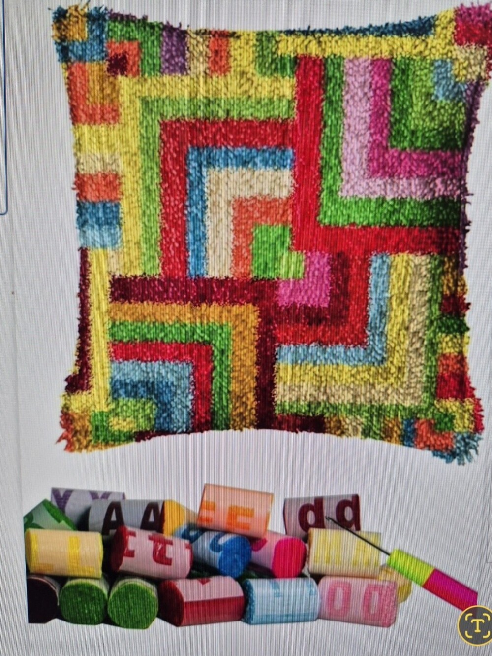 Hook Rug Kit- Geometric Colorful Pattern - Picture 1 of 4